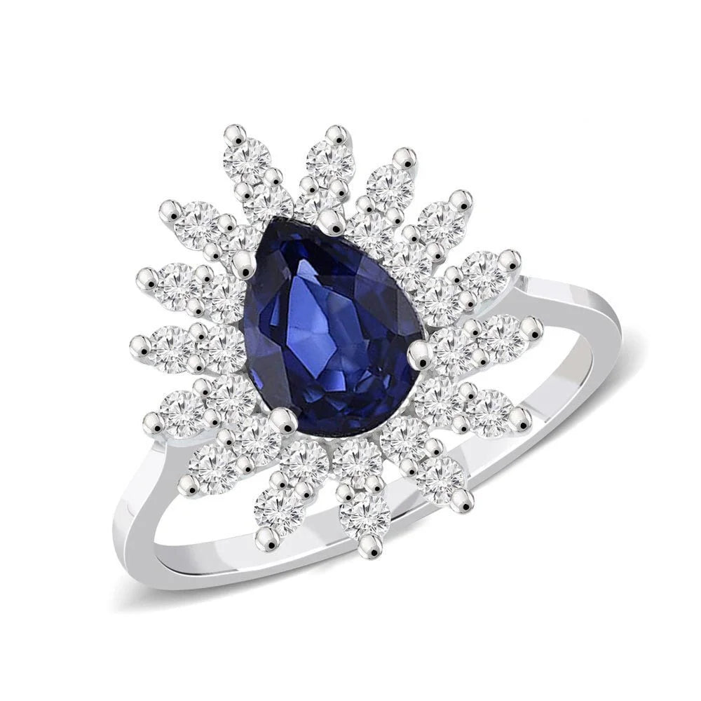 2,11 Karat Pırlantalı Safir Yüzük - Venta Jewelry