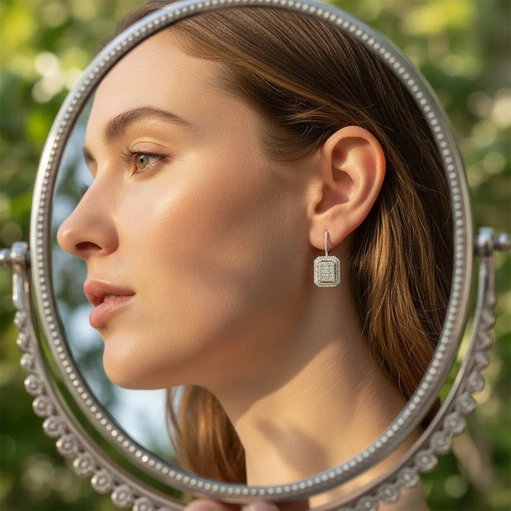 2,12 Karat Tasarım Coronet Pırlanta Küpe - Venta Jewelry