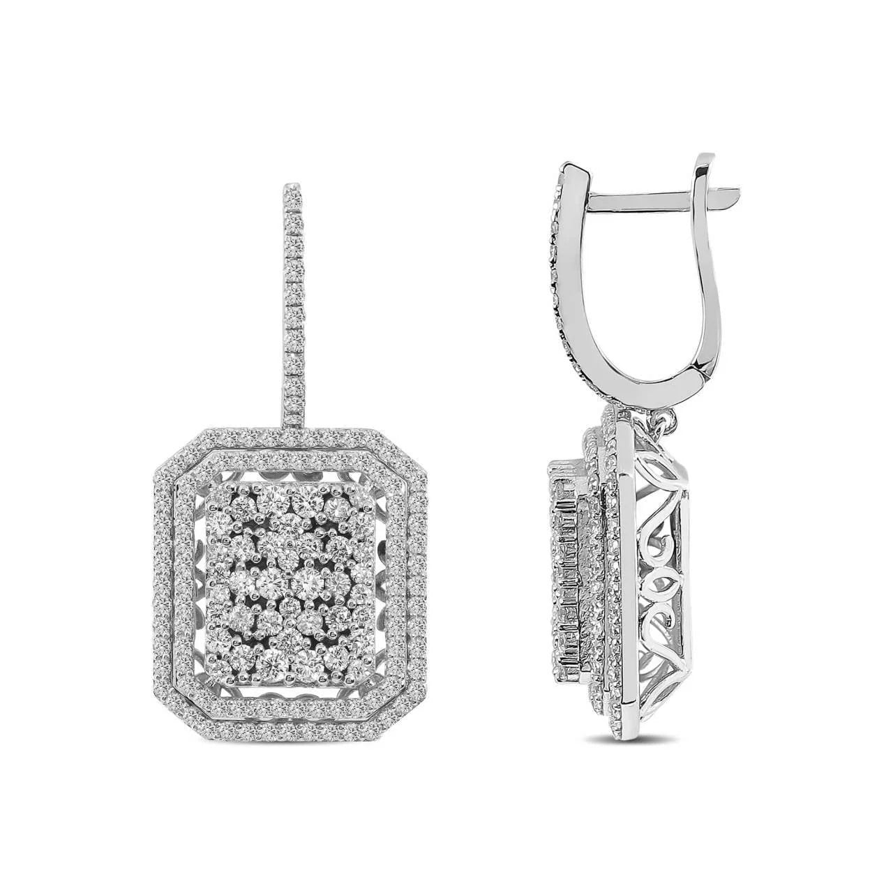 2,12 Karat Tasarım Coronet Pırlanta Küpe - Venta Jewelry