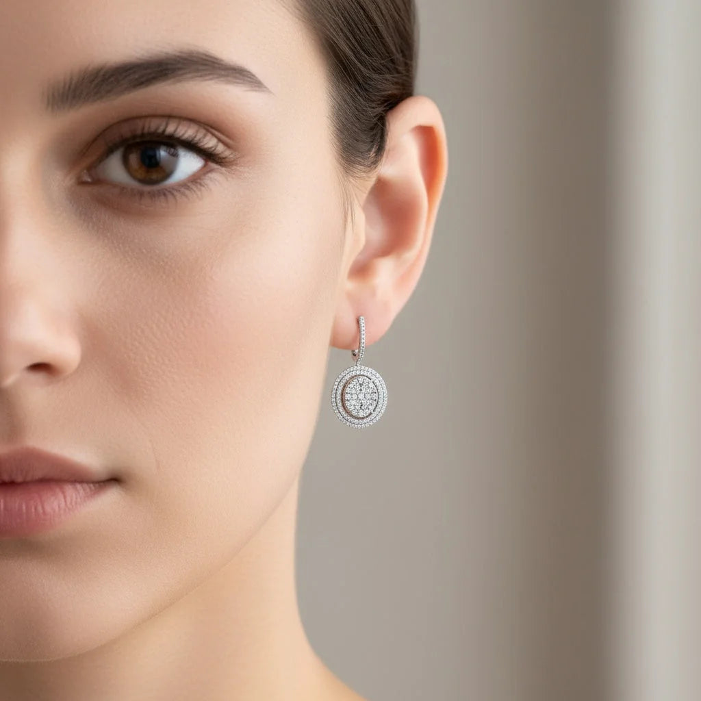 2,18 Karat Tasarım Coronet Pırlanta Küpe - Venta Jewelry