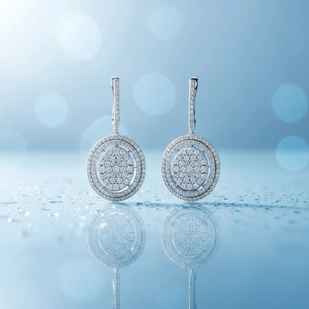 2,18 Karat Tasarım Coronet Pırlanta Küpe - Venta Jewelry