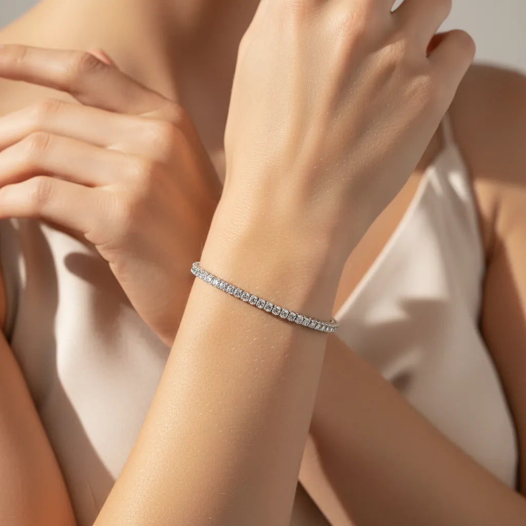 2,22 Karat Su Yolu Pırlanta Bileklik, F Renk SI - Venta Jewelry