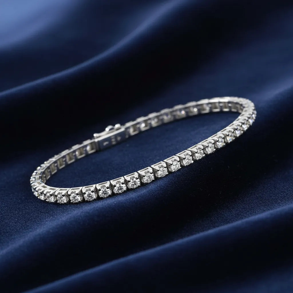 2,44 Karat Su Yolu Pırlanta Bileklik "Crieri", F Renk SI - Venta Jewelry
