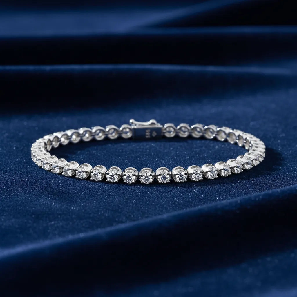 2,45 Karat Su Yolu Pırlanta Bileklik "Kral Tacı", F Renk SI - Venta Jewelry
