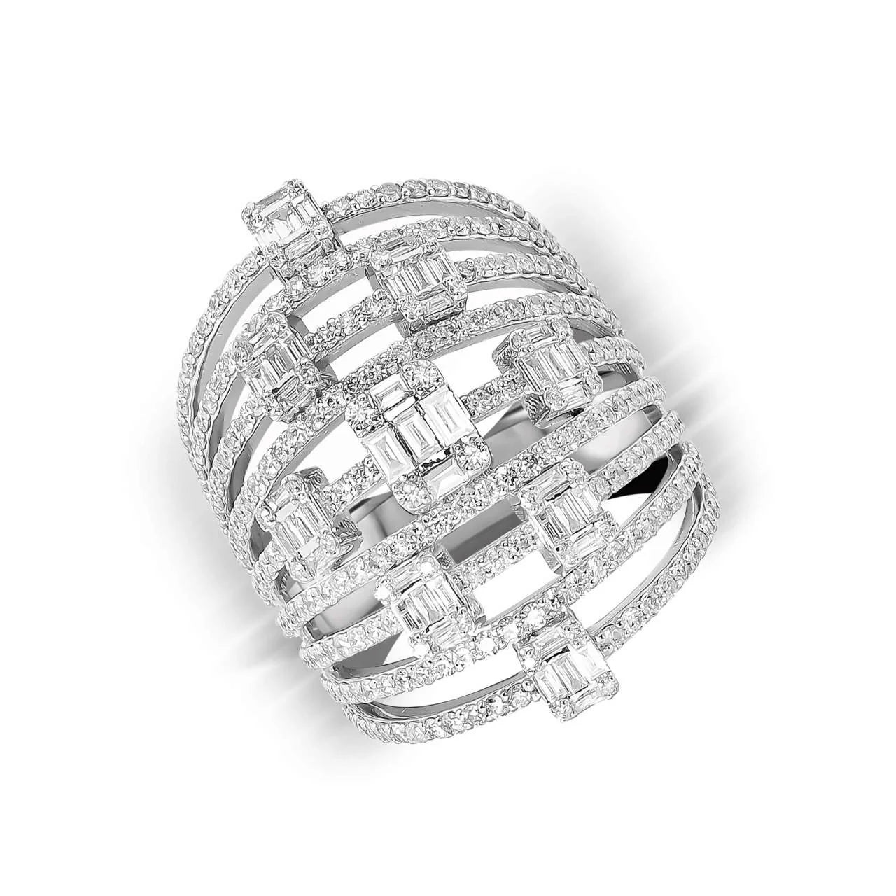 2,47 Karat Tasarım Baget Pırlanta Yüzük - Venta Jewelry