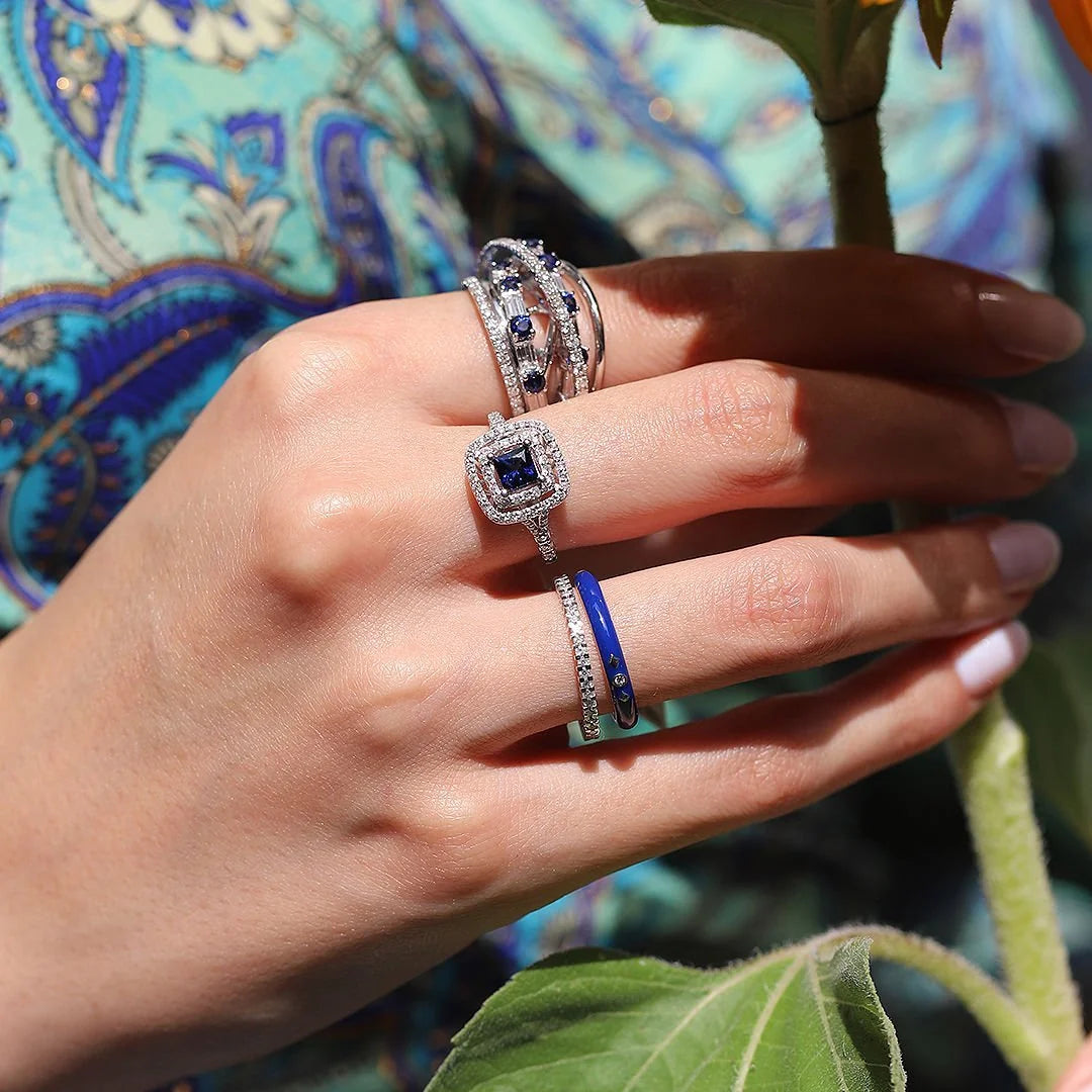 2,57 Karat Tasarım Pırlanta Safir Yüzük - Venta Jewelry