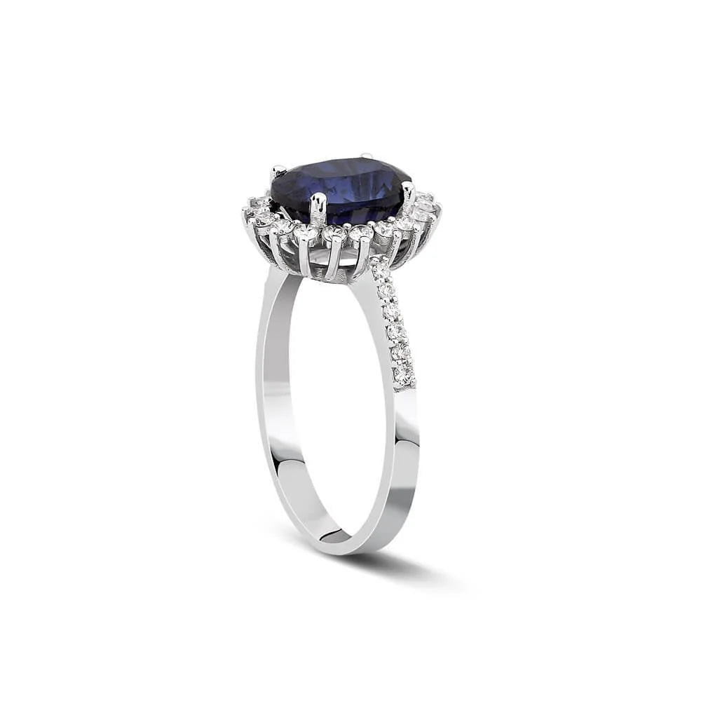 2,93 Karat Pırlantalı Safir Yüzük "Navy" - Venta Jewelry