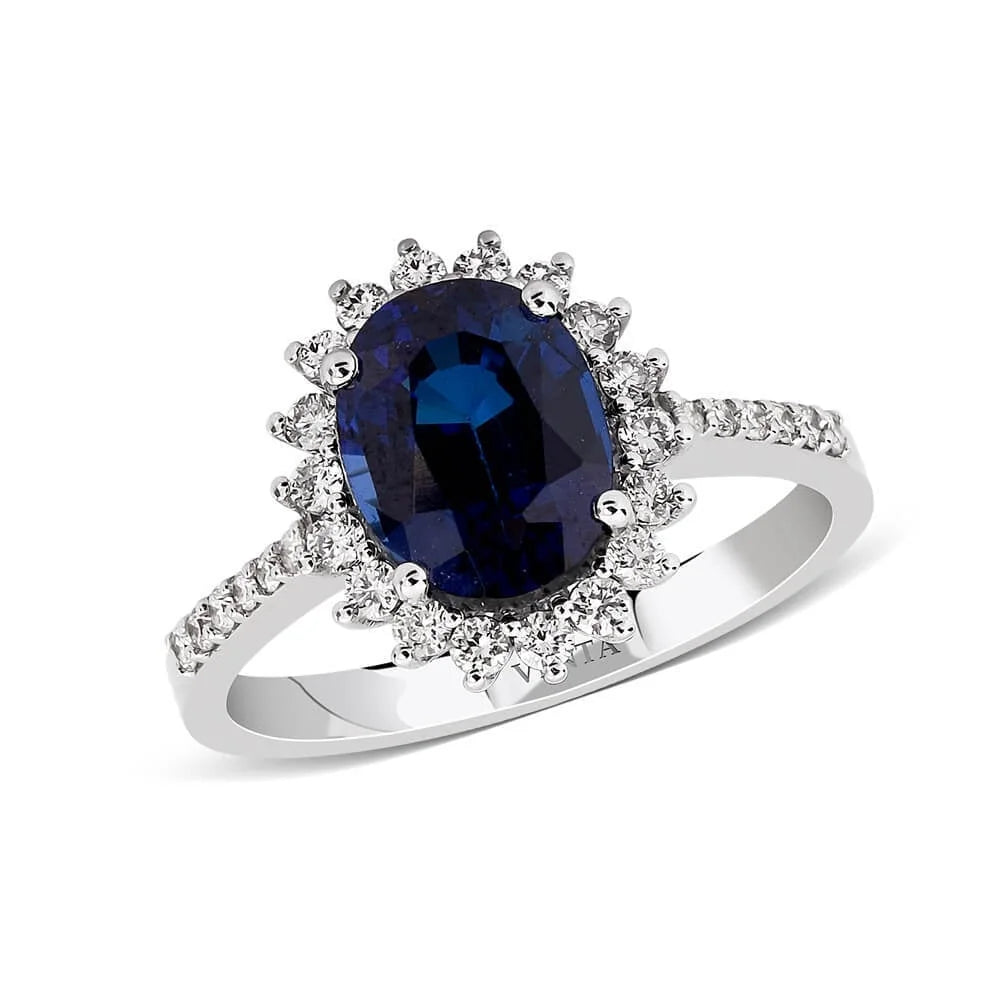 2,93 Karat Pırlantalı Safir Yüzük "Navy" - Venta Jewelry