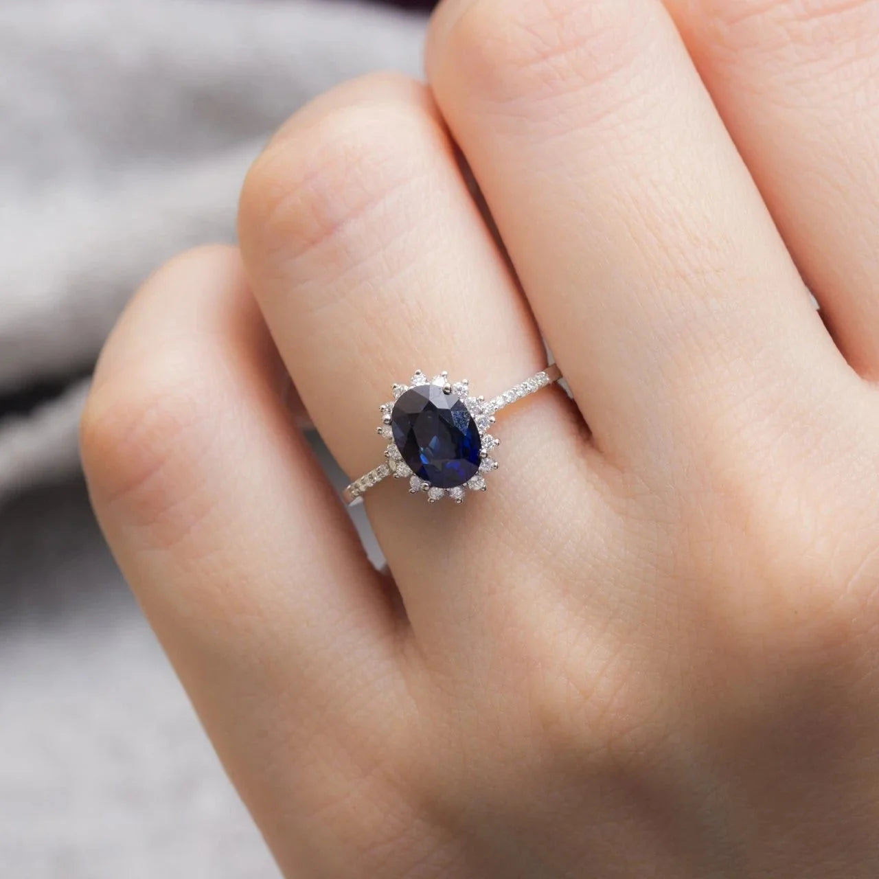 2,93 Karat Pırlantalı Safir Yüzük "Navy" - Venta Jewelry