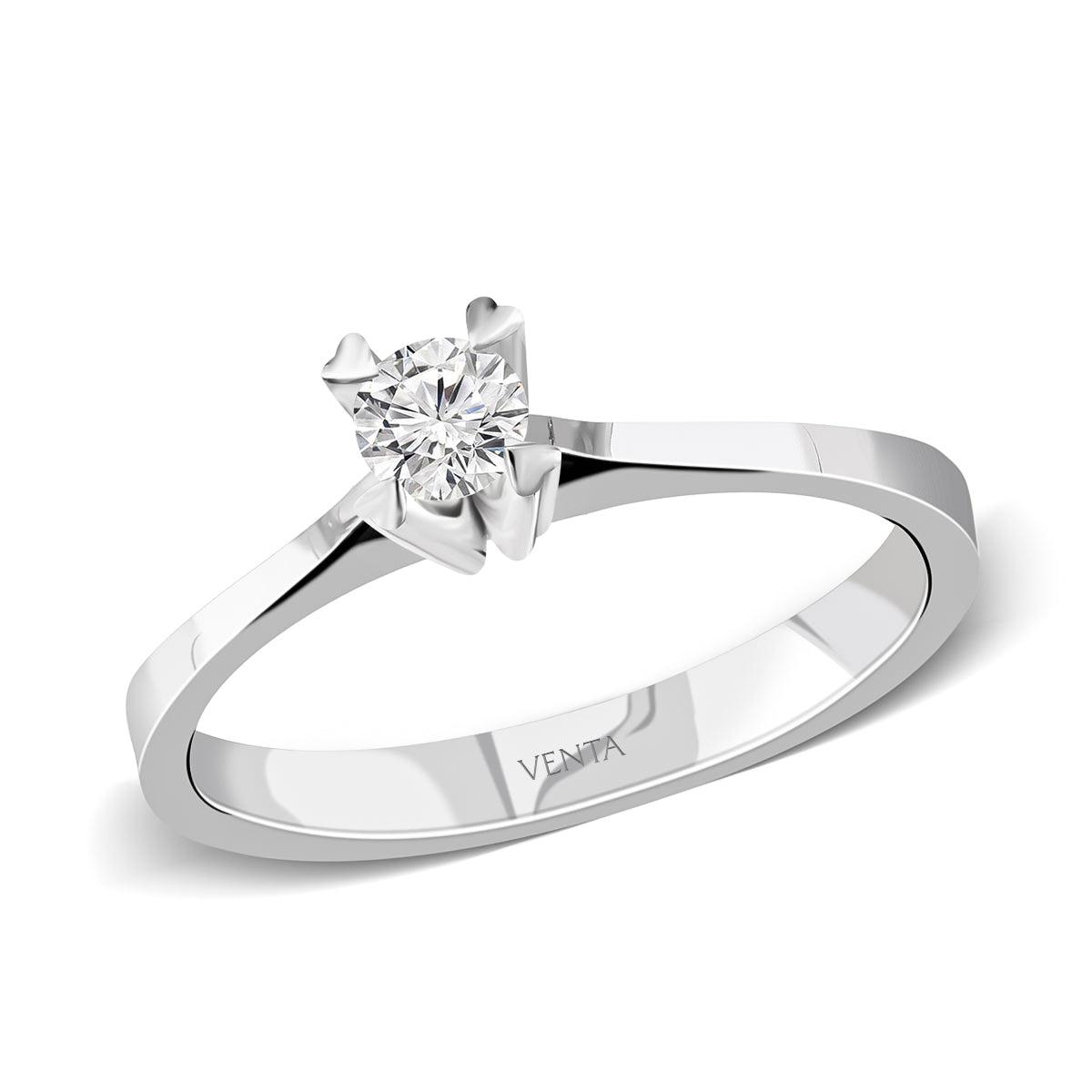 HRD Sertifikalı 0,40 Karat D Renk  Tektaş Pırlanta Yüzük "Kalp"