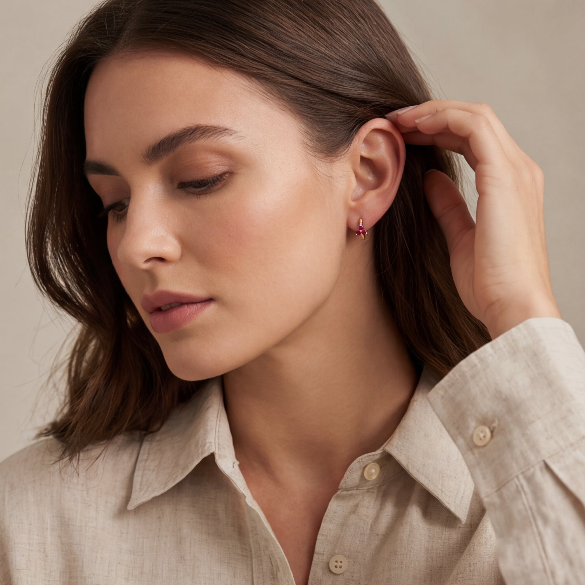 0,21 Karat Halka Küpe "Yakut"