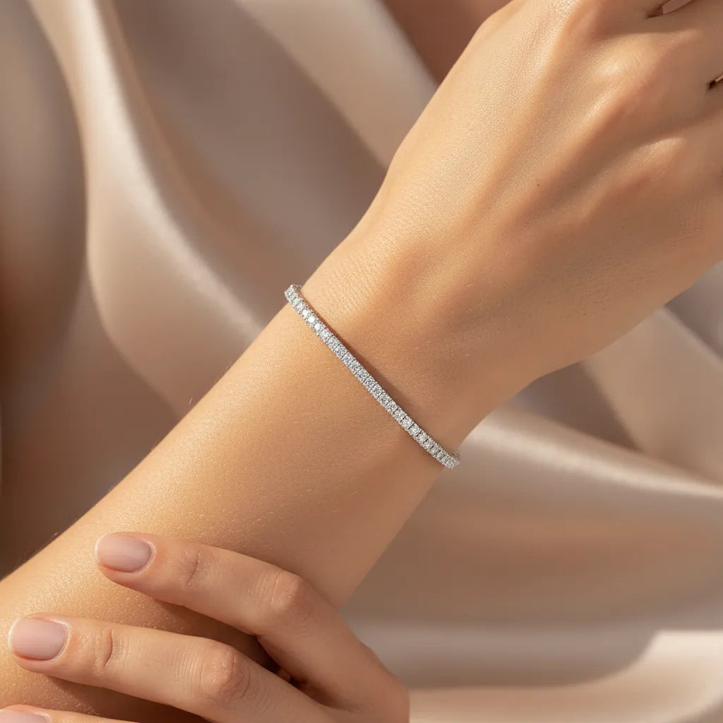 3,00 Karat Su Yolu Pırlanta Bileklik "Serenity", F Renk SI - Venta Jewelry
