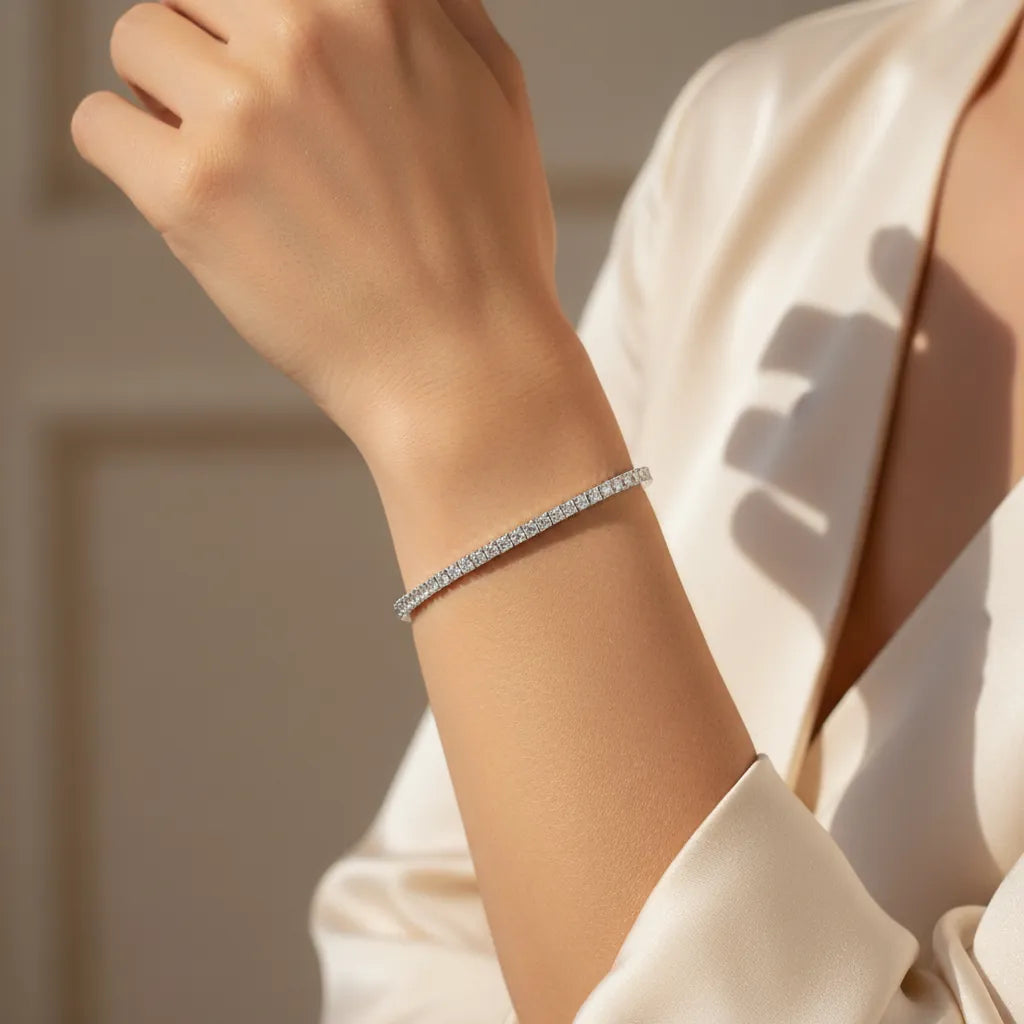 3,00 Karat Su Yolu Pırlanta Bileklik "Serenity", F Renk SI - Venta Jewelry
