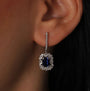 3,23 Karat Pırlantalı Safir Küpe - Venta Jewelry