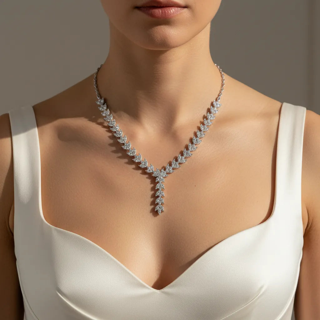 3,41 Karat Pırlanta Gerdanlık, F Renk SI - Venta Jewelry
