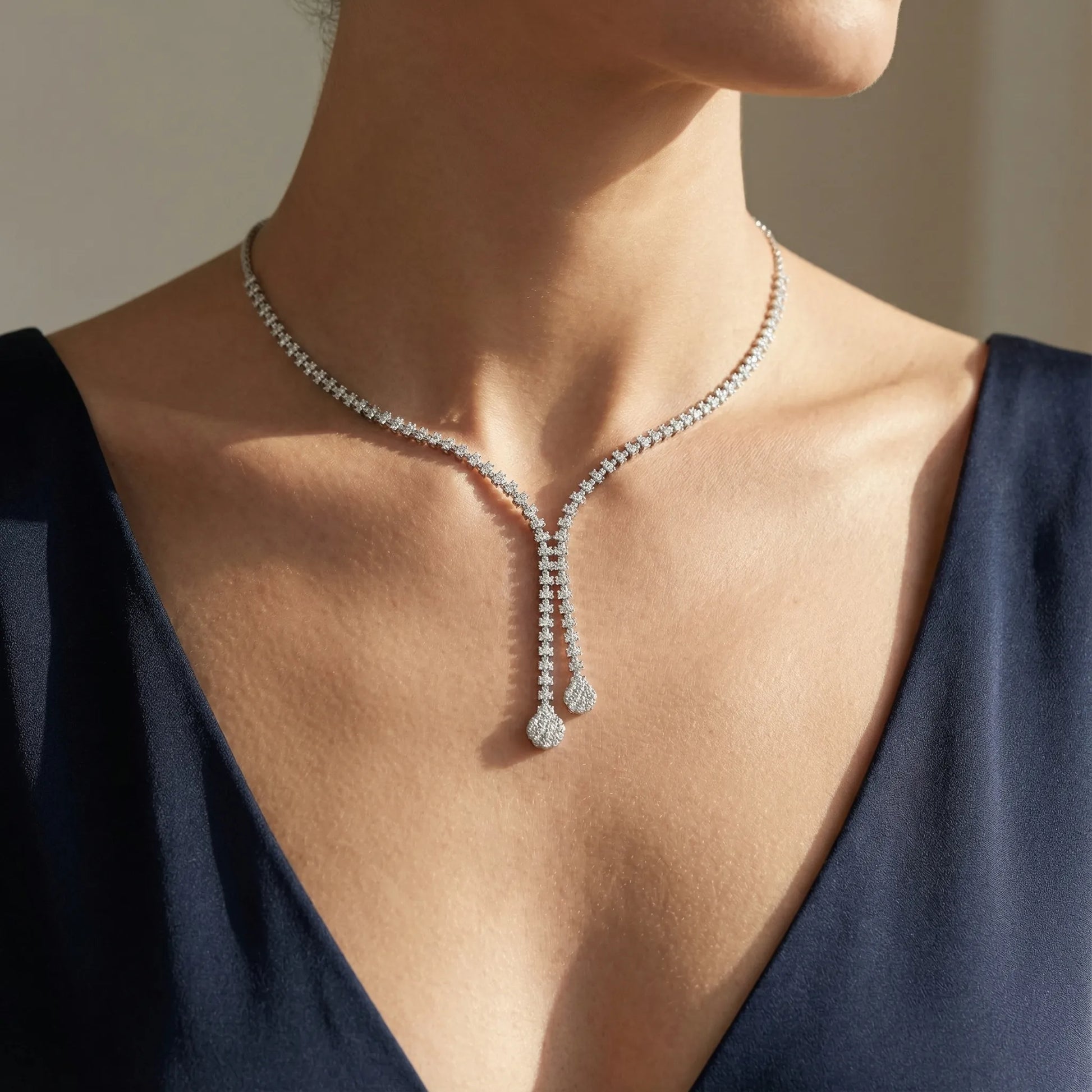 3,41 Karat Pırlanta Gerdanlık, F Renk SI - Venta Jewelry
