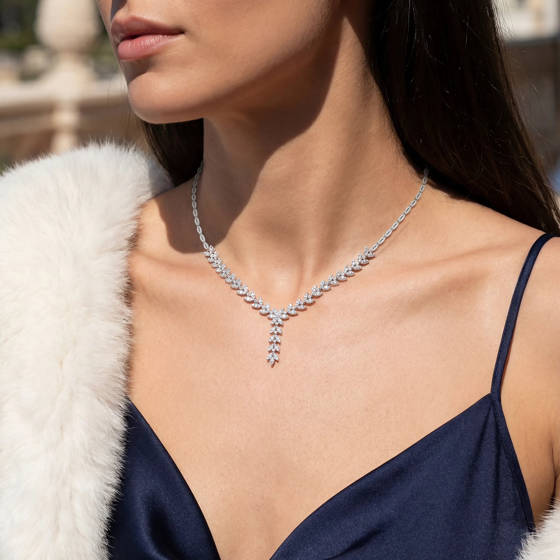3,41 Karat Pırlanta Gerdanlık, F Renk SI - Venta Jewelry
