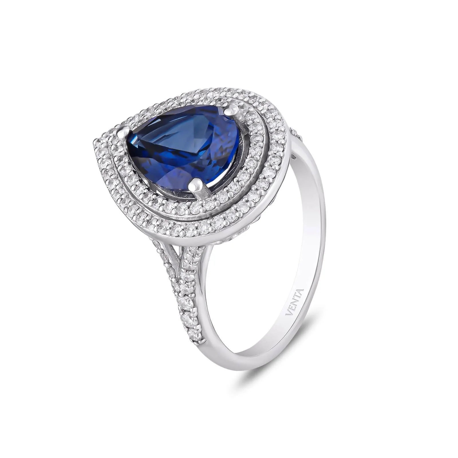 3,50 Karat Pırlantalı Safir Yüzük - Venta Jewelry