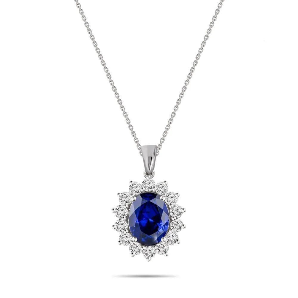 4,00 Karat Pırlantalı Safir Kolye "Navy" - Venta Jewelry