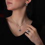 4,12 Karat Pırlantalı Safir Küpe - Venta Jewelry