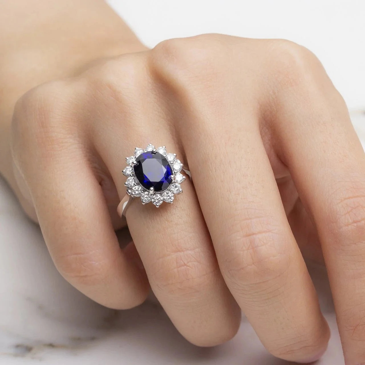 4,70 Karat Pırlantalı Safir Yüzük "Navy" - Venta Jewelry