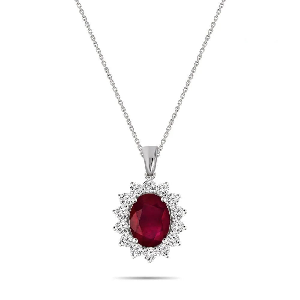 5,23 Karat Pırlantalı Yakut Kolye - Venta Jewelry