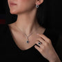 5,46 Karat Pırlantalı Safir Kolye, F Renk SI - Venta Jewelry