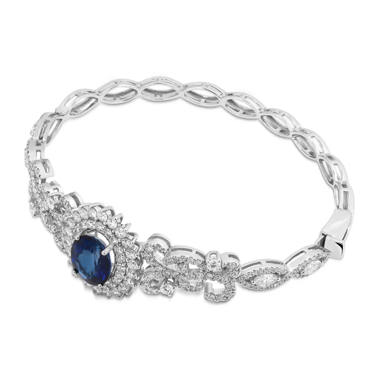 7,14 Karat Pırlanta Safir Bileklik - Venta Jewelry