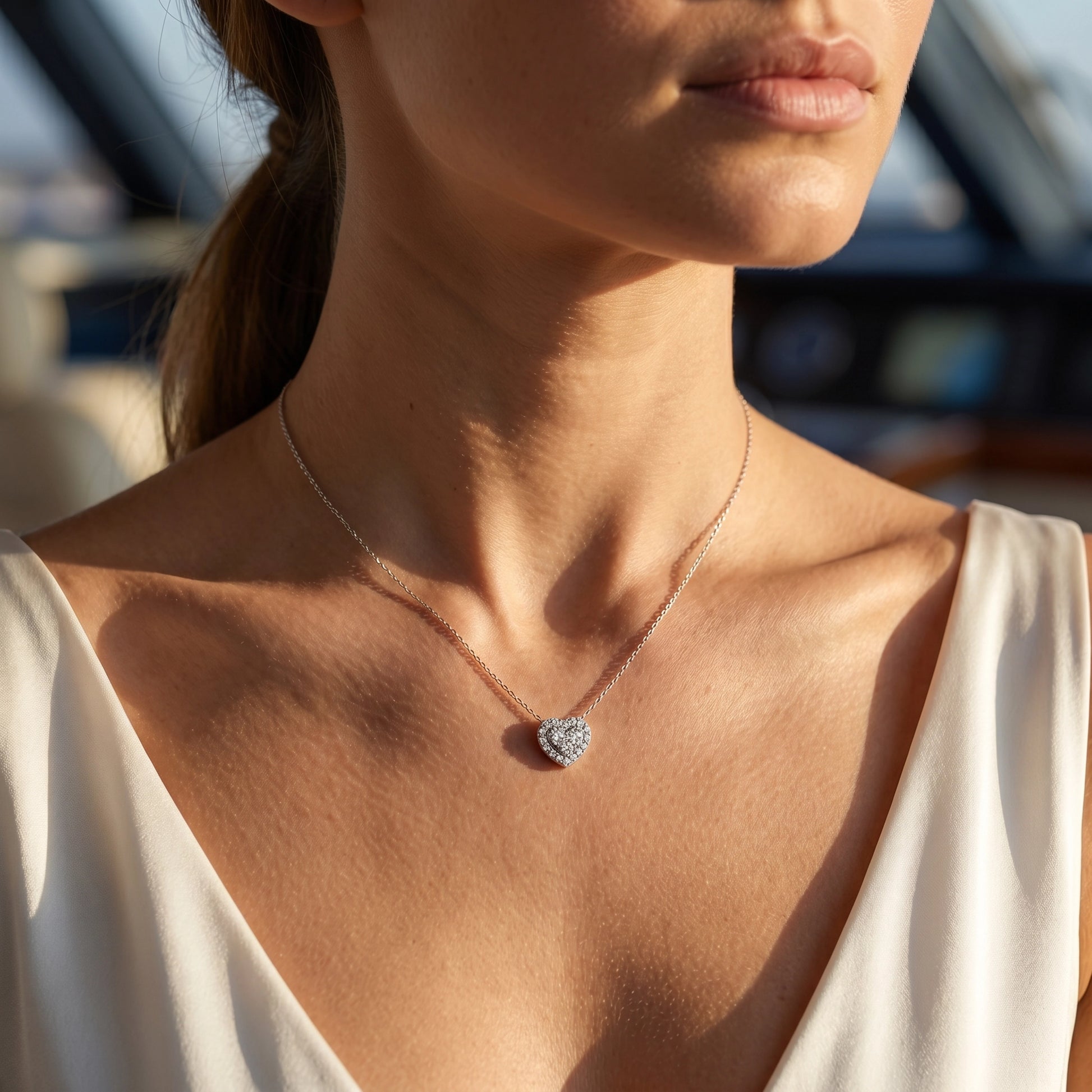 0,39 Karat Tasarım Pırlanta Kolye, F Renk SI - Venta Jewelry
