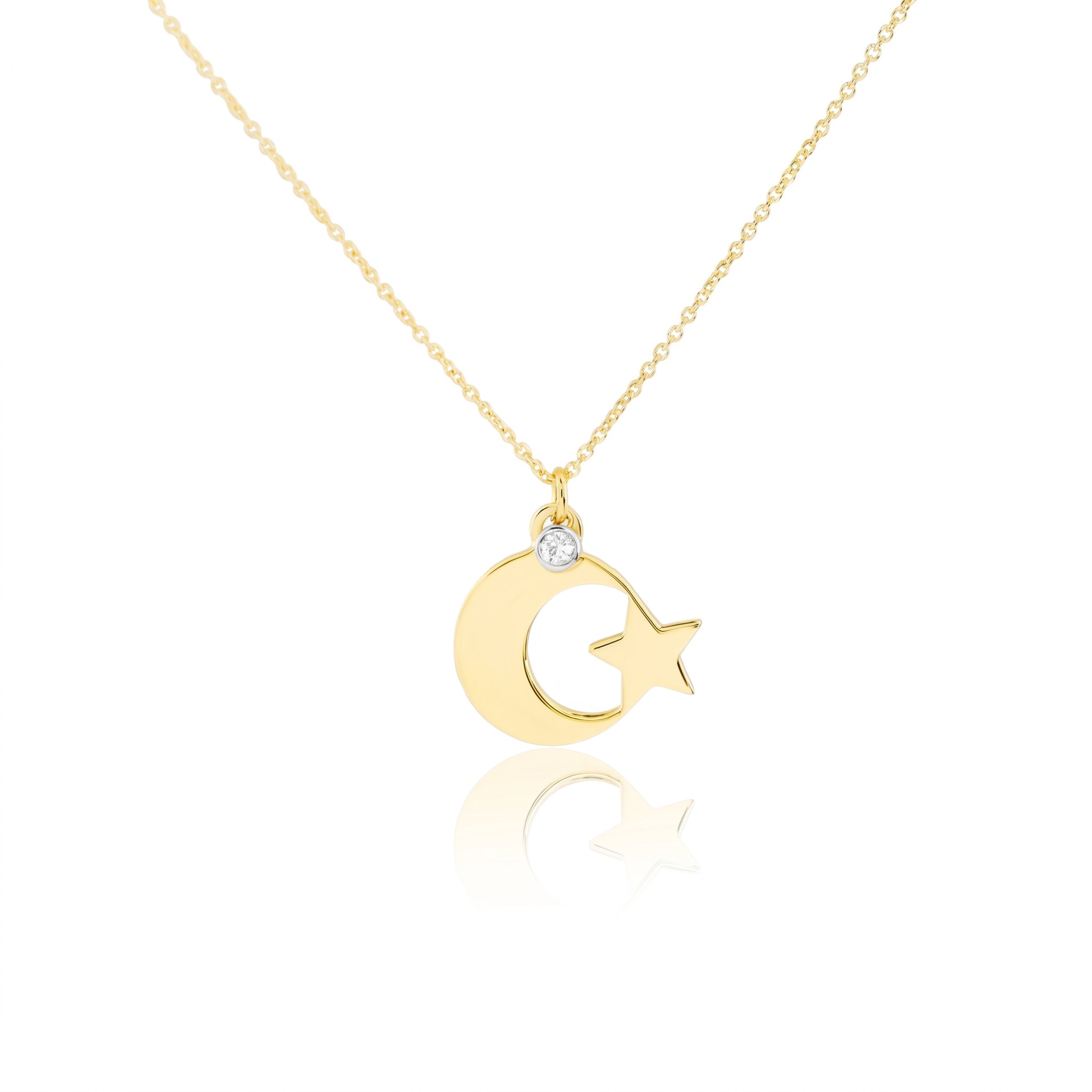 0,02 Karat Pırlantalı Kolye "Ay Yıldız" - Venta Jewelry