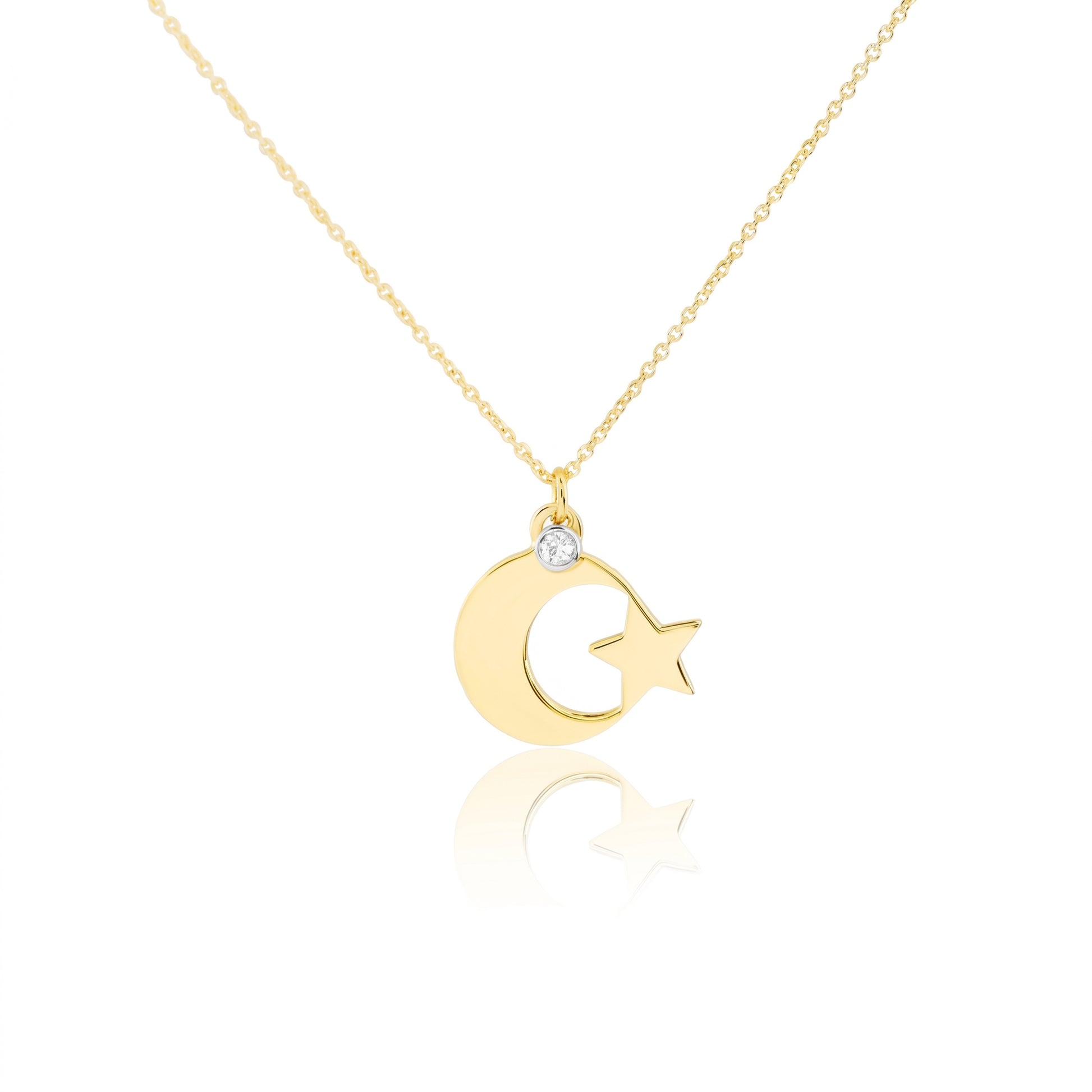 0,02 Karat Pırlantalı Kolye "Ay Yıldız" - Venta Jewelry