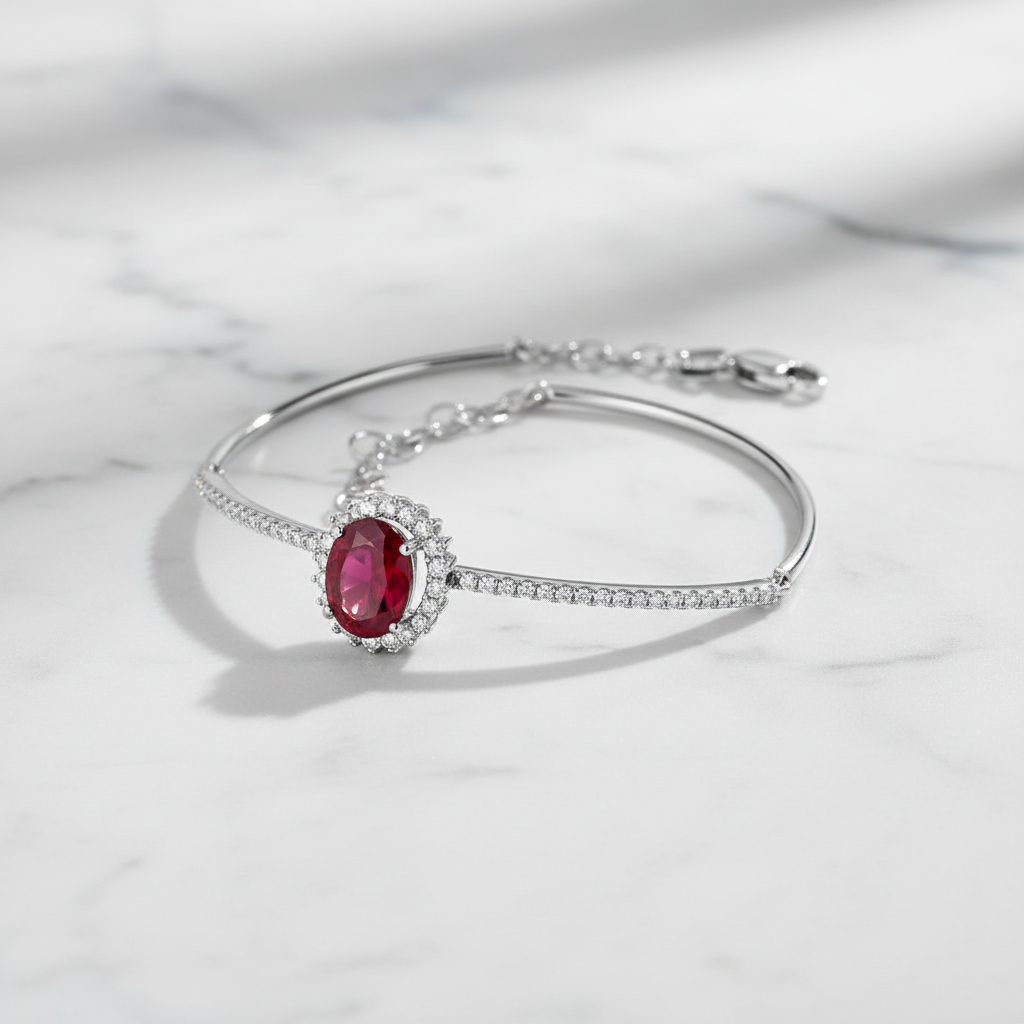 2,86 Karat Pırlantalı Yakut Bileklik