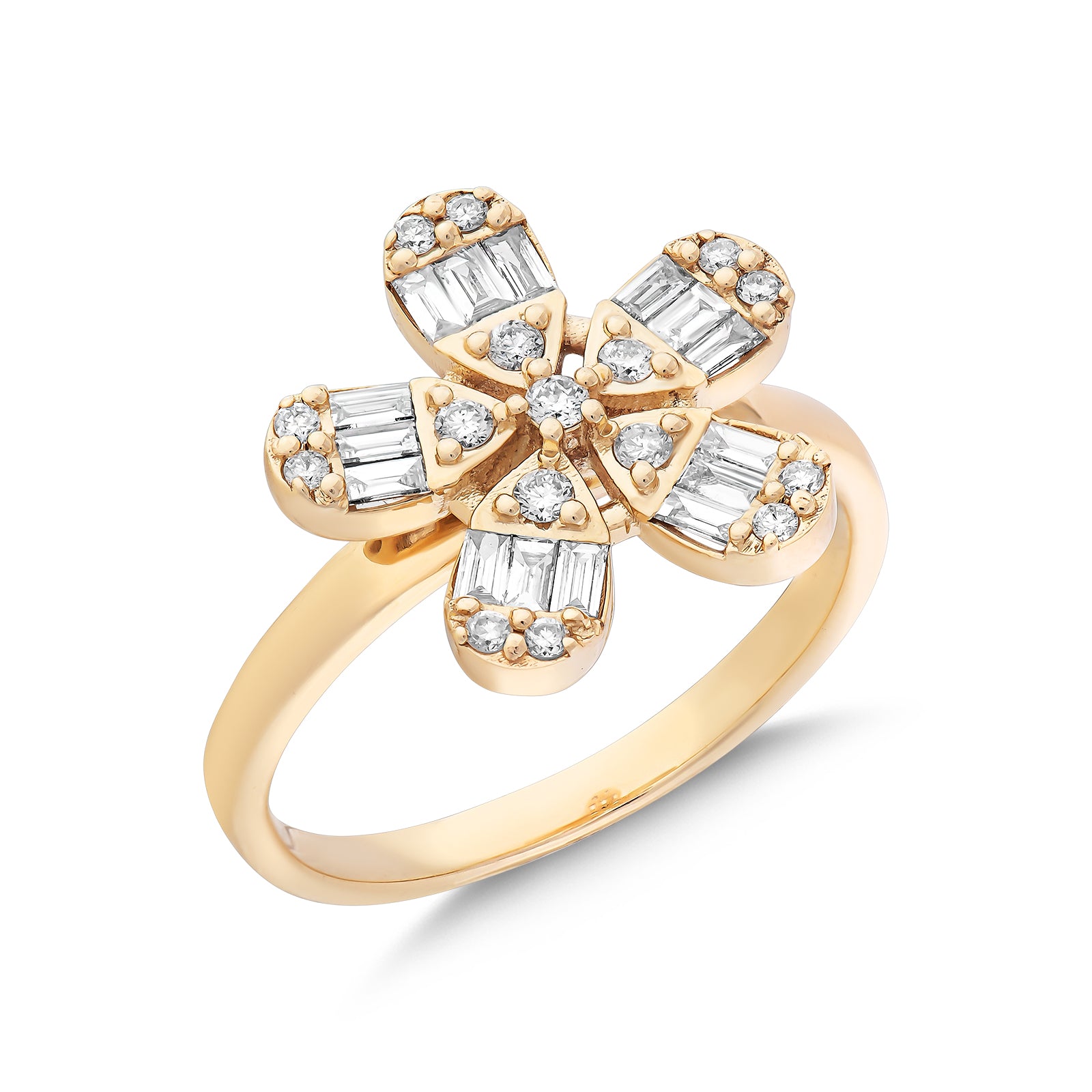 0,45 Karat Tasarım Baget Pırlanta Yüzük