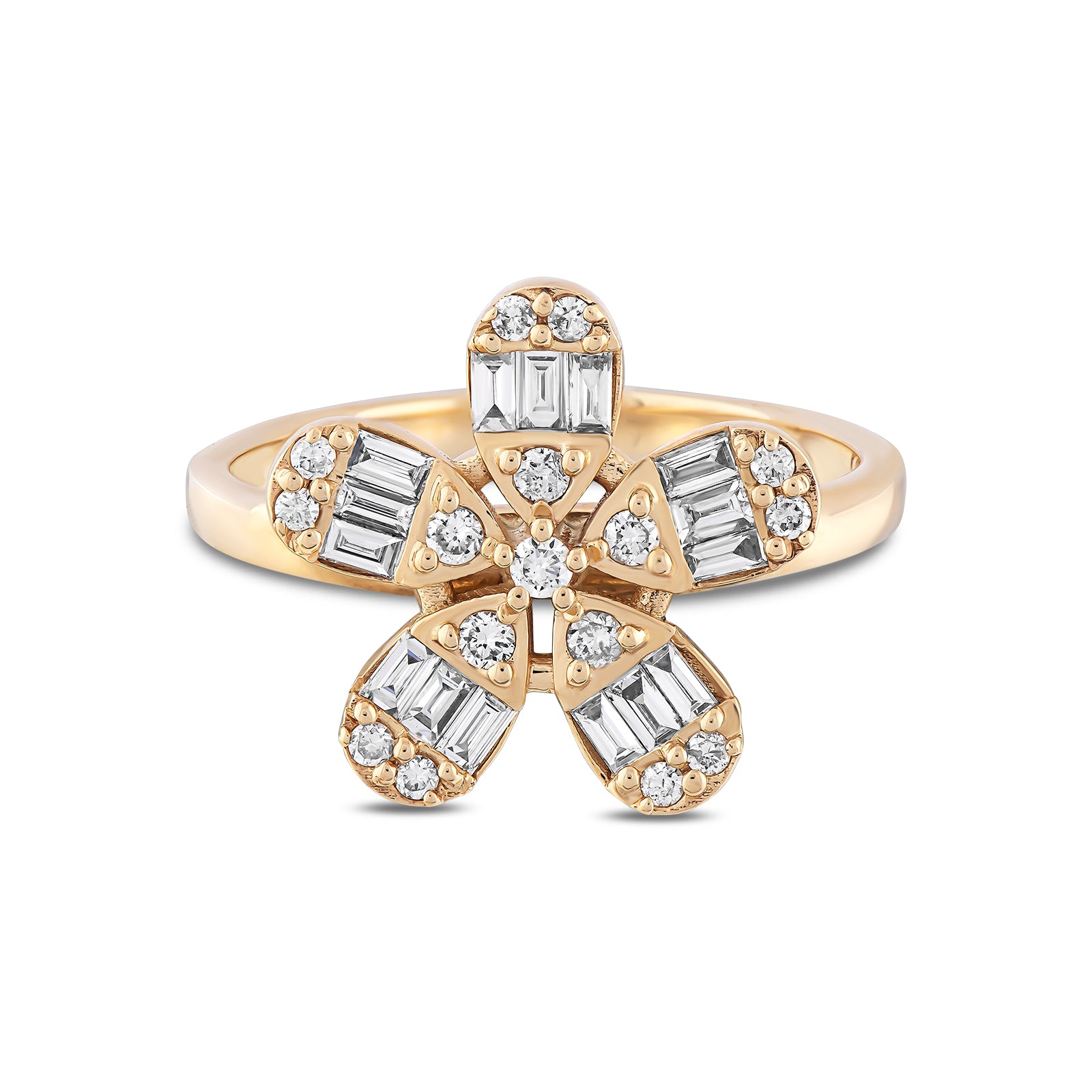 0,45 Karat Tasarım Baget Pırlanta Yüzük