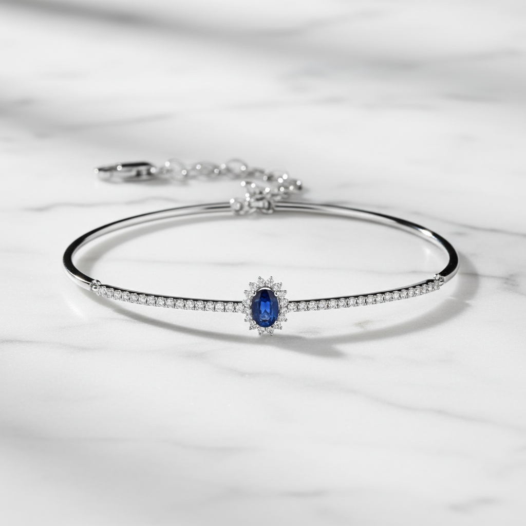 1,01 Karat Pırlantalı Safir Bileklik