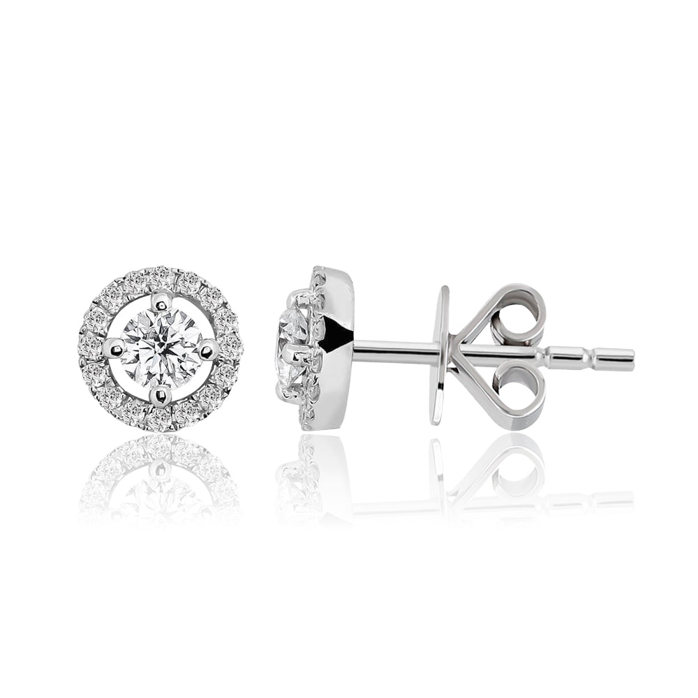 0,51 Karat Paveli Tektaş Pırlanta Küpe