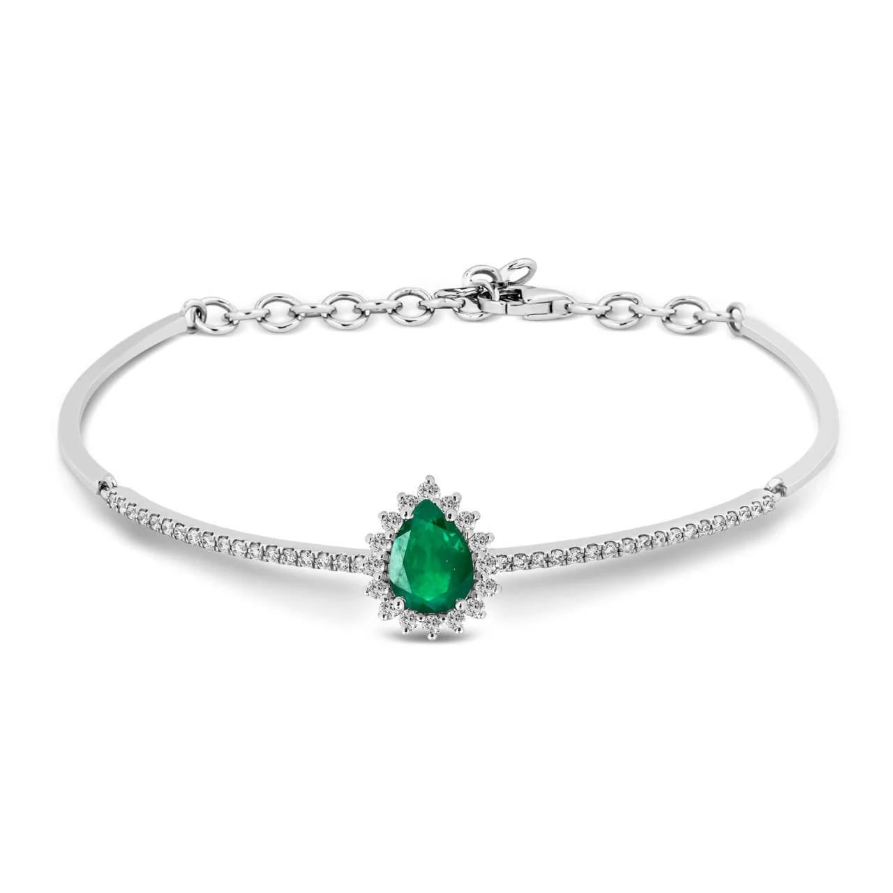 0,98 Karat Pırlantalı Zümrüt Bileklik