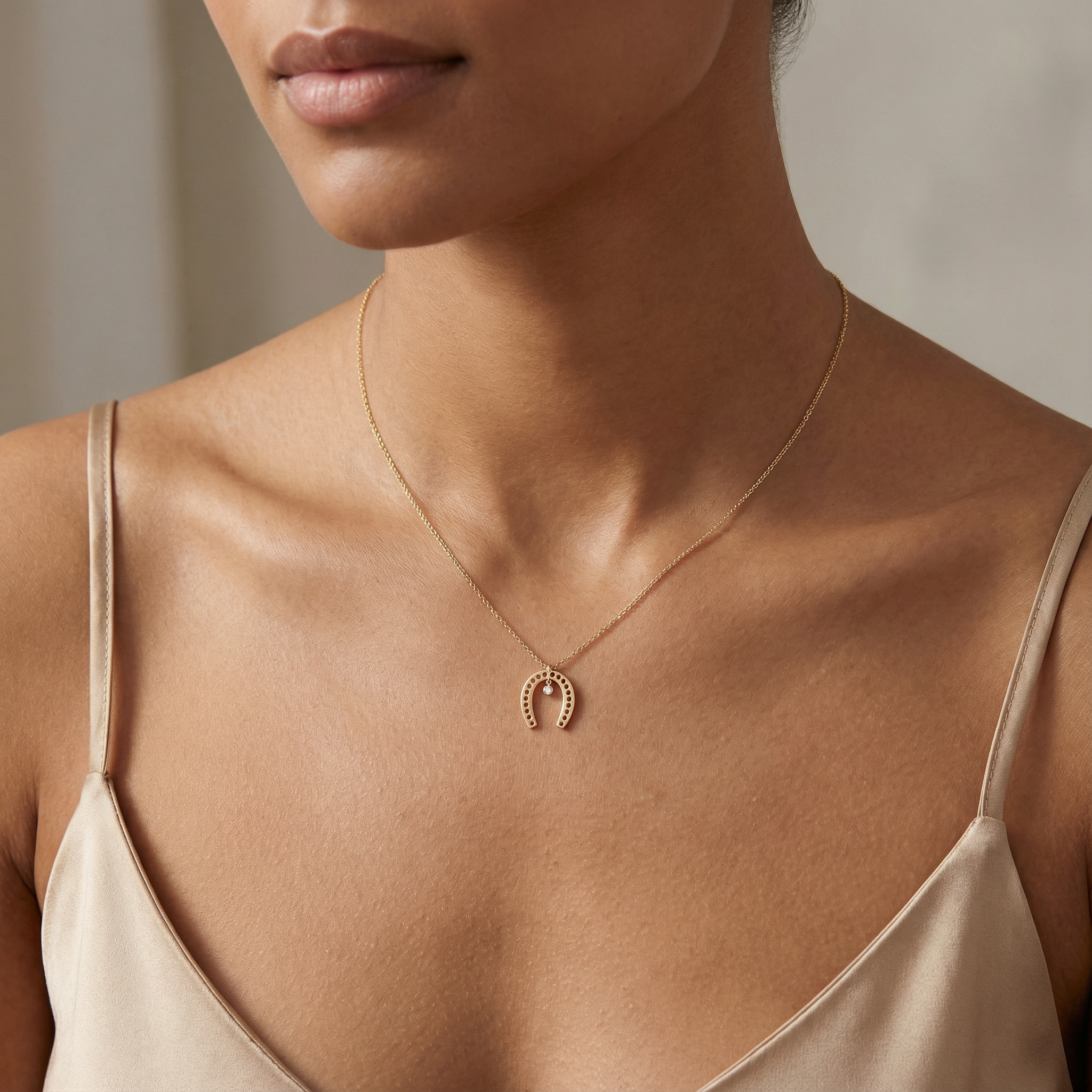 0,03 Karat Pırlanta Kolye "Nal"