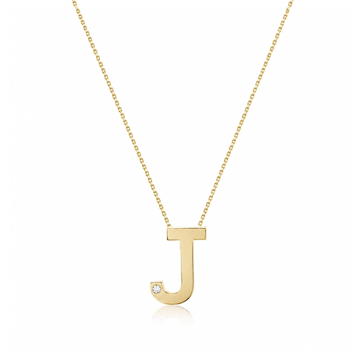 0,01 Karat Pırlantalı Harfli Kolye "J"

