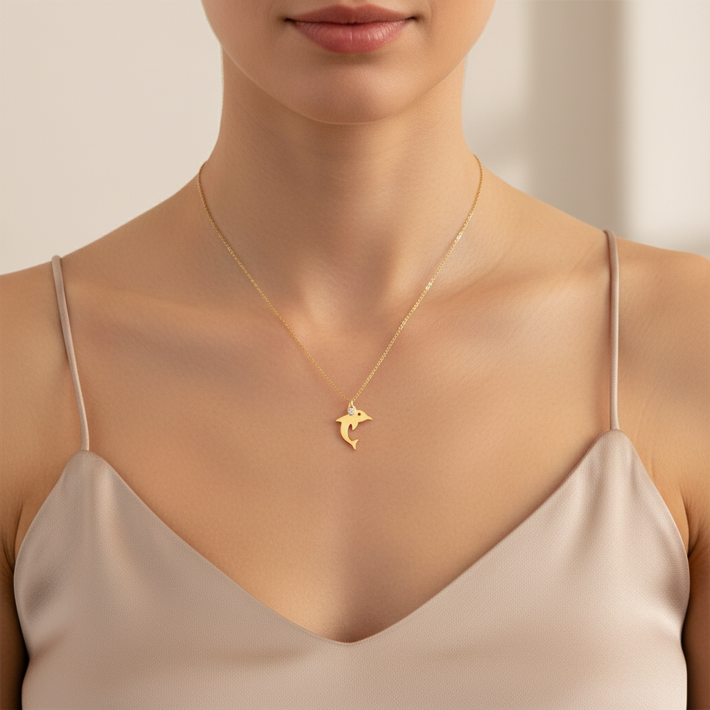 0,02 Karat Pırlanta Kolye "Yunus"