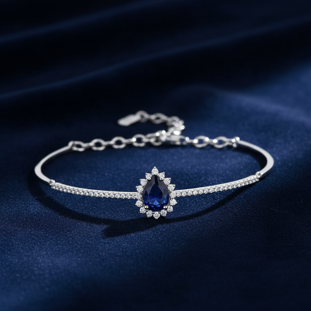 1,43 Karat Pırlantalı Safir Bileklik