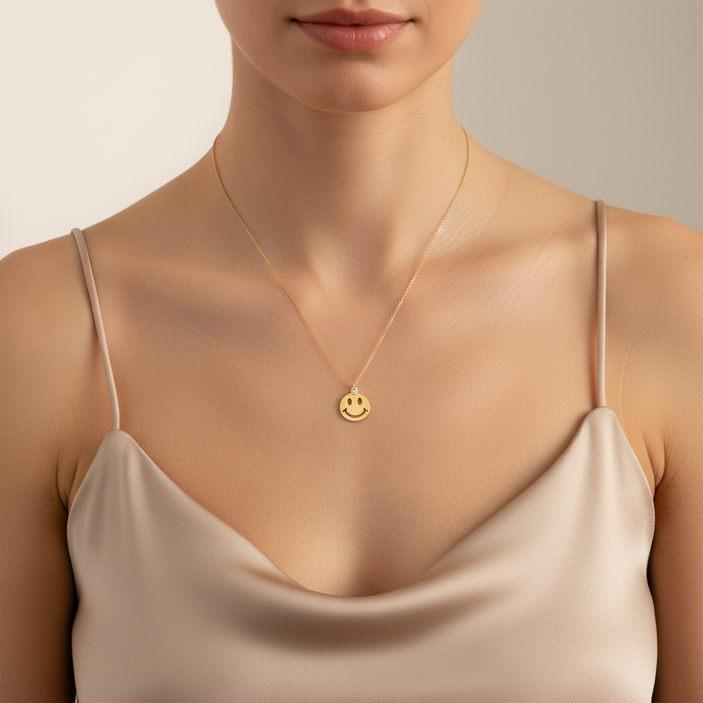 0,02 Karat Pırlanta Kolye "Smile"