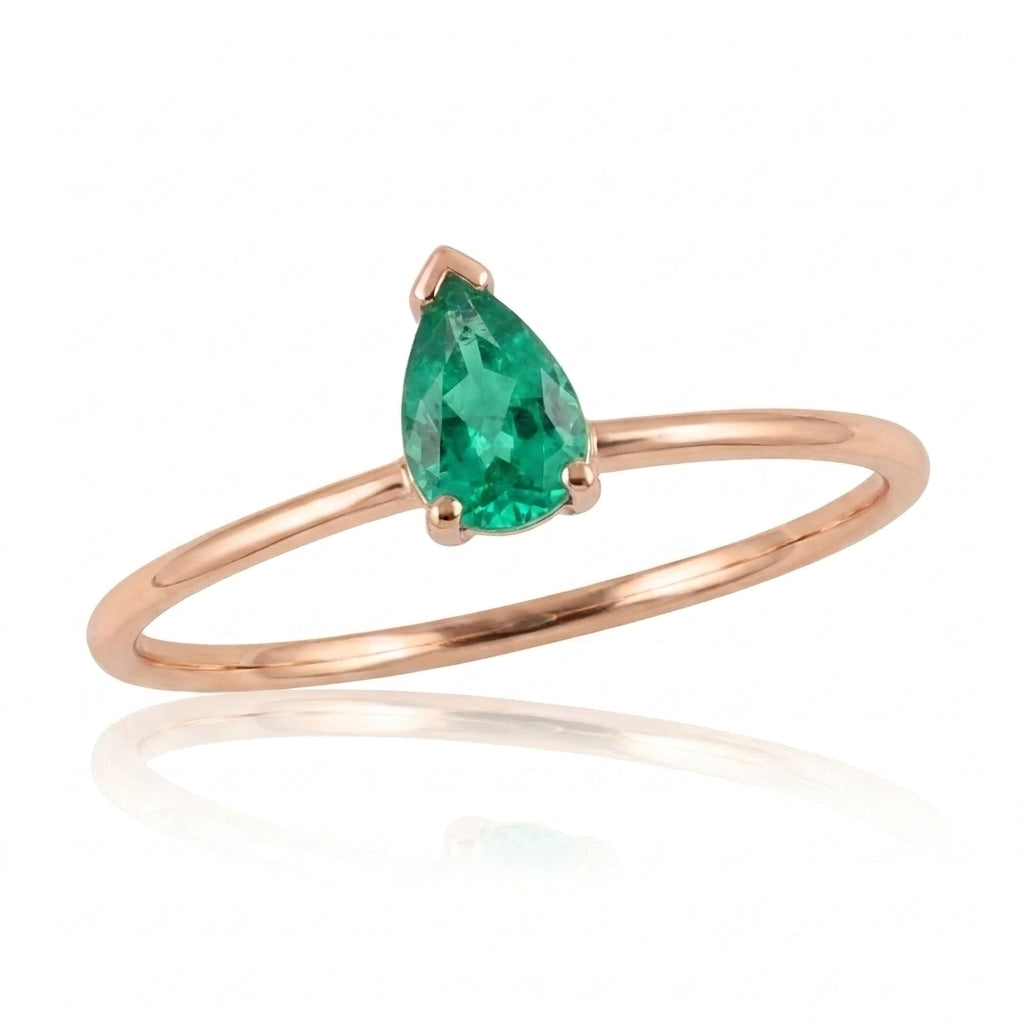 0,67 Karat Zümrüt Damla Yüzük - Venta Jewelry