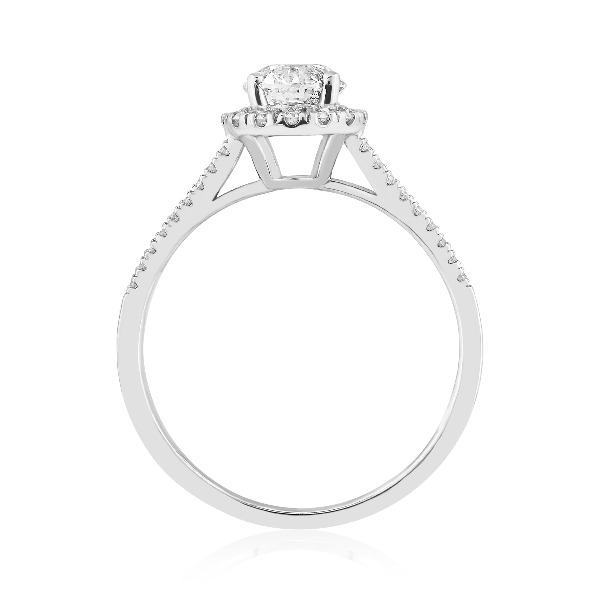 HRD Sertifikalı 0,97 Karat Kolu Taşlı Tektaş Pırlanta Yüzük