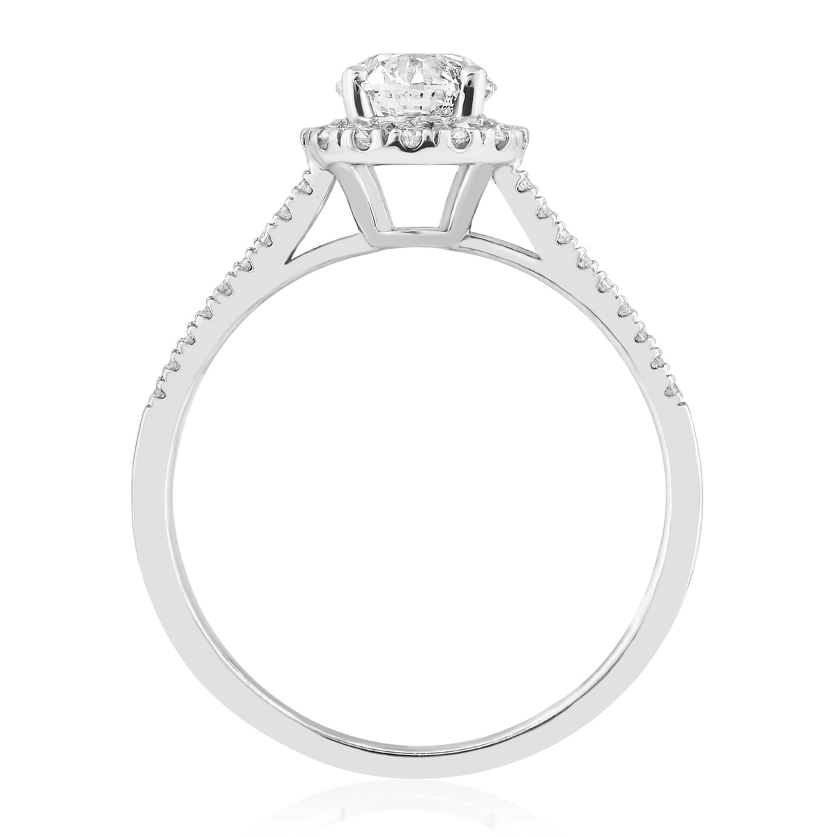 HRD Sertifikalı 0,97 Karat Kolu Taşlı Tektaş Pırlanta Yüzük, F Renk VS2 - Venta Jewelry
