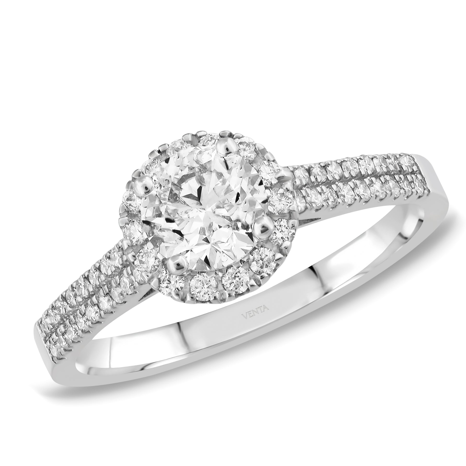 HRD Sertifikalı 0,97 Karat Kolu Taşlı Tektaş Pırlanta Yüzük