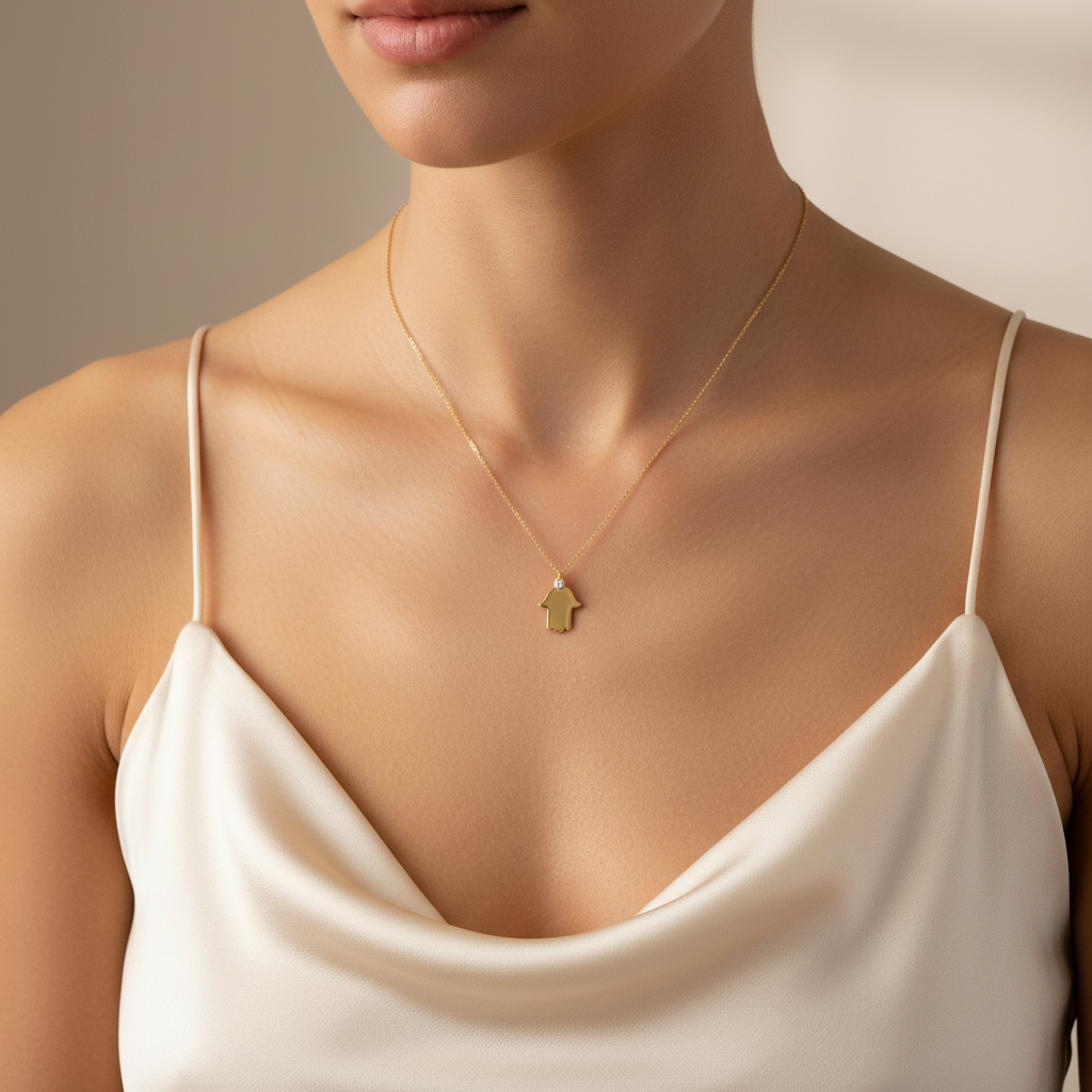 0,02 Karat Pırlanta Kolye "El"