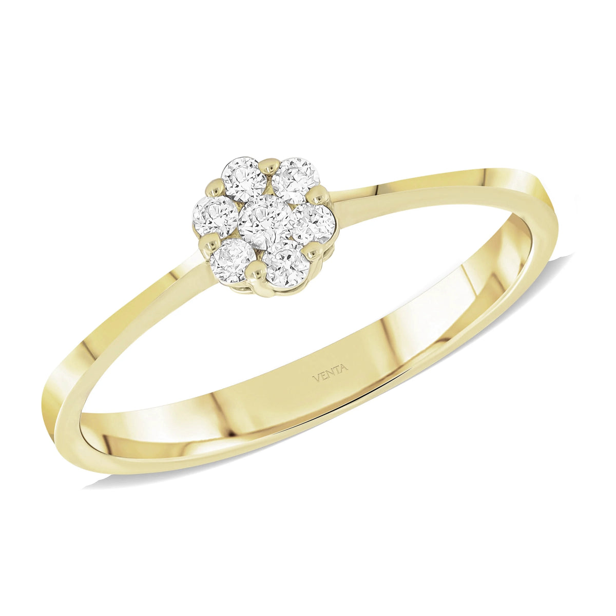 0,15 Karat Coronet Pırlanta Yüzük, F Renk SI - Venta Jewelry
