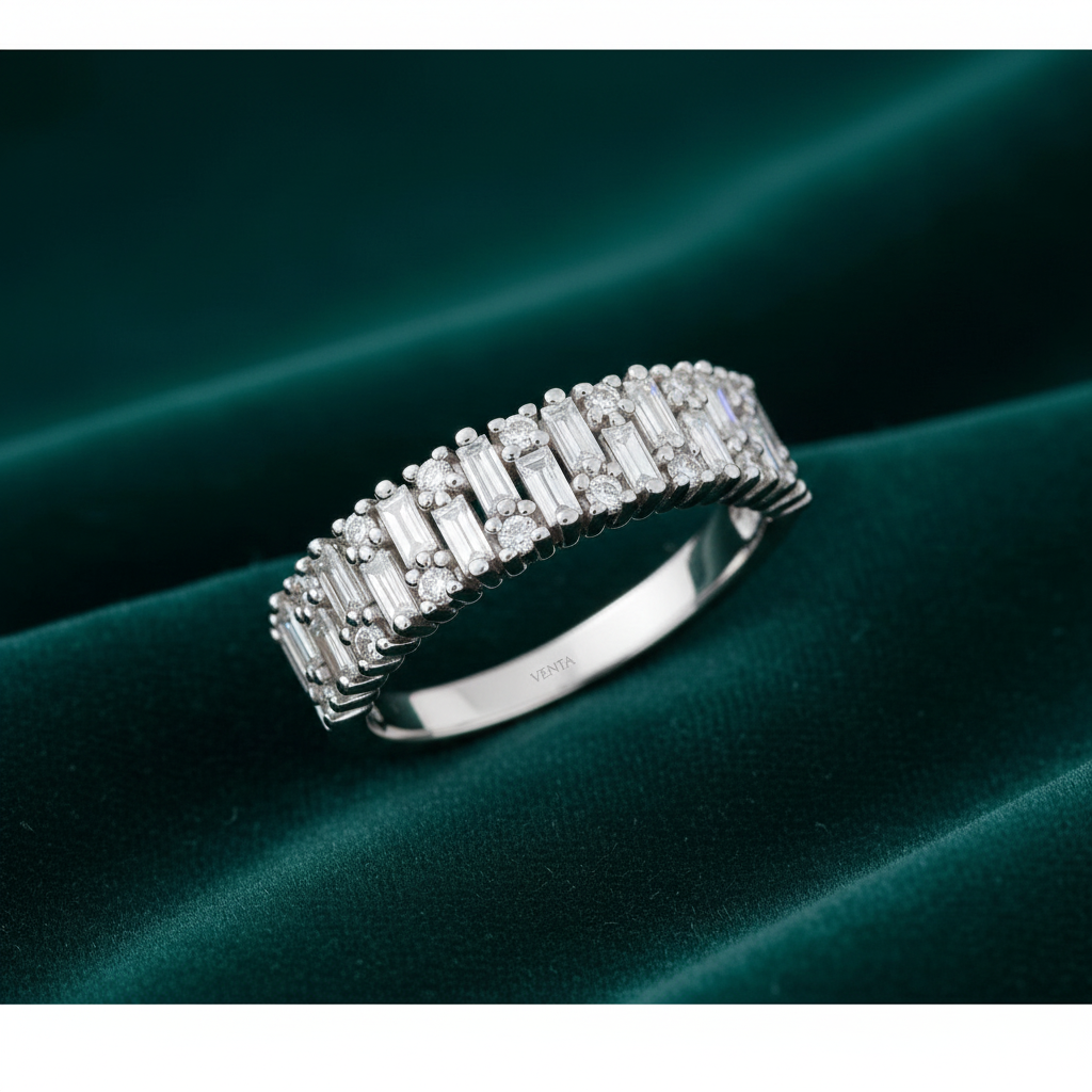 0,56 Karat Tasarım Baget Pırlanta Yüzük