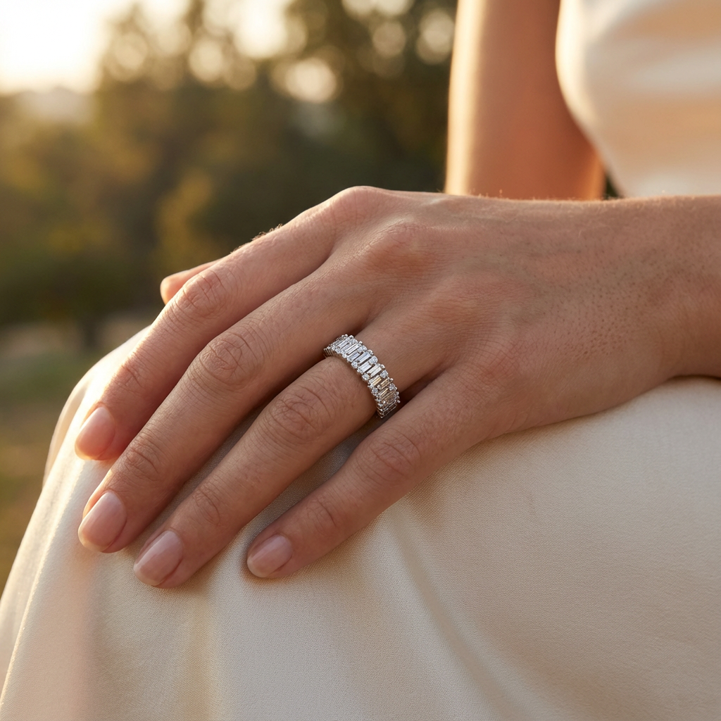 0,56 Karat Tasarım Baget Pırlanta Yüzük